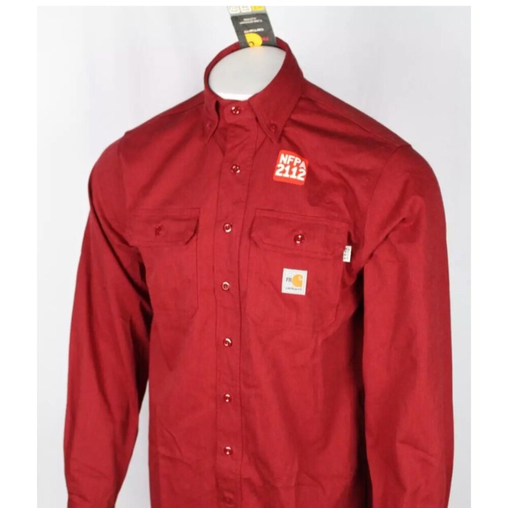 Carhartt FR Men's Twill Shirt Original Fit Long Sleeve Red Flame Resistant